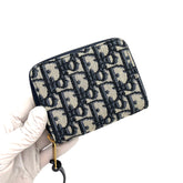 CHRISTIAN DIOR 오블리크 지퍼 동전 파우치 블루